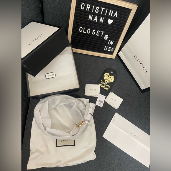 Gucci GG Marmont Gold-tone thin Belt Sz. 90cm - Picture 13 of 16